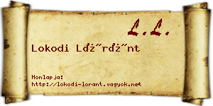 Lokodi Lóránt névjegykártya